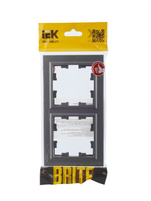 Рамка 2-м BRITE РУ-2-БрС сталь IEK BR-M22-K46 BR-M22-K46