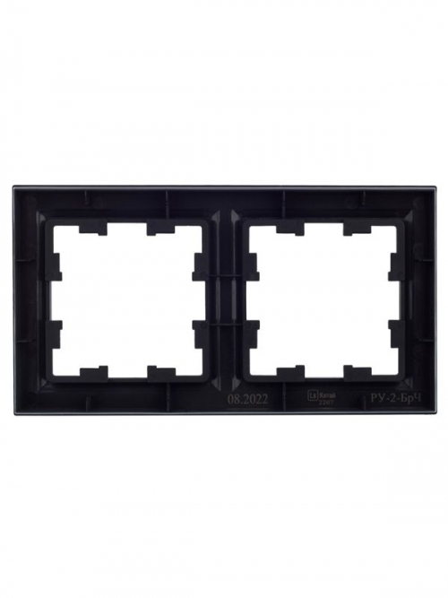 Рамка 2-м BRITE РУ-2-БрЧ черн. IEK BR-M22-K02 BR-M22-K02