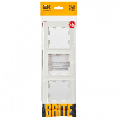 Рамка 3-м BRITE РУ-3-БрБ бел. IEK BR-M32-K01 BR-M32-K01