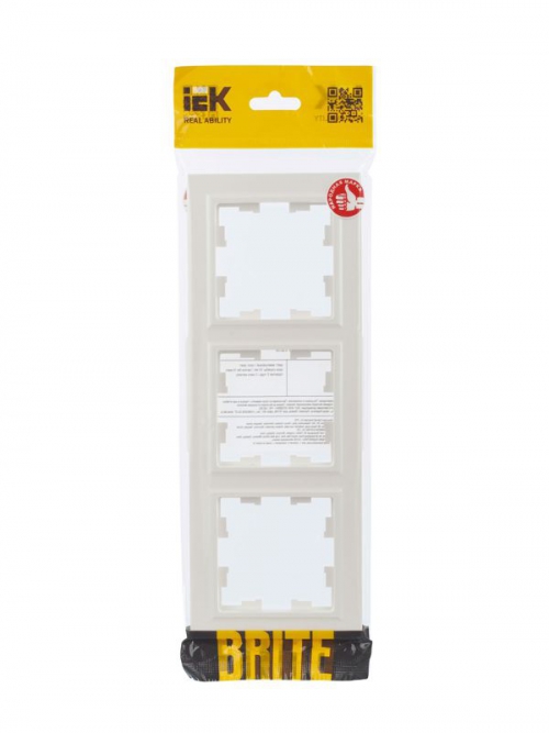 Рамка 3-м BRITE РУ-3-БрЖ жемчуж. IEK BR-M32-K36 BR-M32-K36