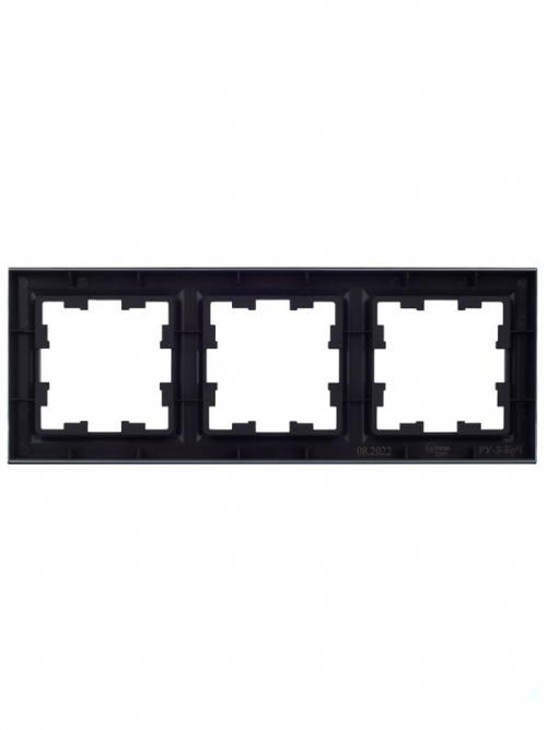 Рамка 3-м BRITE РУ-3-БрЧ черн. IEK BR-M32-K02 BR-M32-K02