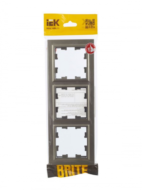 Рамка 3-м BRITE РУ-3-БрШ шампань IEK BR-M32-K37 BR-M32-K37