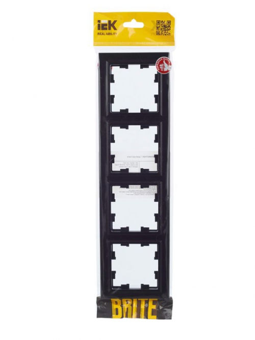 Рамка 4-м BRITE РУ-4-БрЧ черн. IEK BR-M42-K02 BR-M42-K02