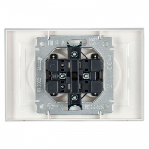 Розетка 2-м СП BRITE РС12-2-БрБ 10А в сборе без заземл. без защ. шторок бел. IEK BR-R20-10-K01-F BR-R20-10-K01-F