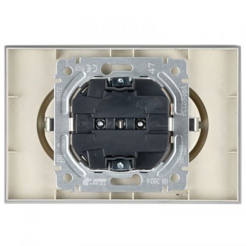Розетка 2-м СП BRITE РС12-3-БрА 16А в сборе с заземл. без защ. шторок алюм. IEK BR-R21-16-K47-F BR-R21-16-K47-F