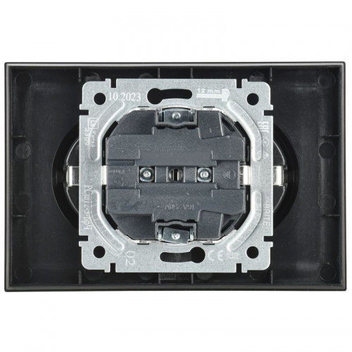 Розетка 2-м СП BRITE РС12-3-БрЧ 16А в сборе с заземл. без защ. шторок черн. IEK BR-R21-16-K02-F BR-R21-16-K02-F