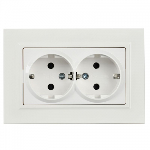 Розетка 2-м СП BRITE РСш12-3-БрБ 16А в сборе с заземл. защ. шторки бел. IEK BR-R24-16-K01-F BR-R24-16-K01-F
