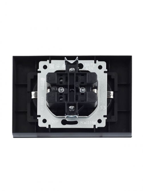 Розетка 2-м СП BRITE РСш12-3-БрГ 16А в сборе с заземл. защ. шторки графит IEK BR-R24-16-K53-F BR-R24-16-K53-F