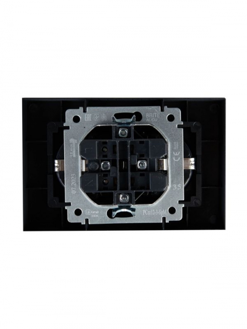 Розетка 2-м СП BRITE РСш12-3-БрМ 16А в сборе с заземл. защ. шторки маренго IEK BR-R24-16-K35-F BR-R24-16-K35-F