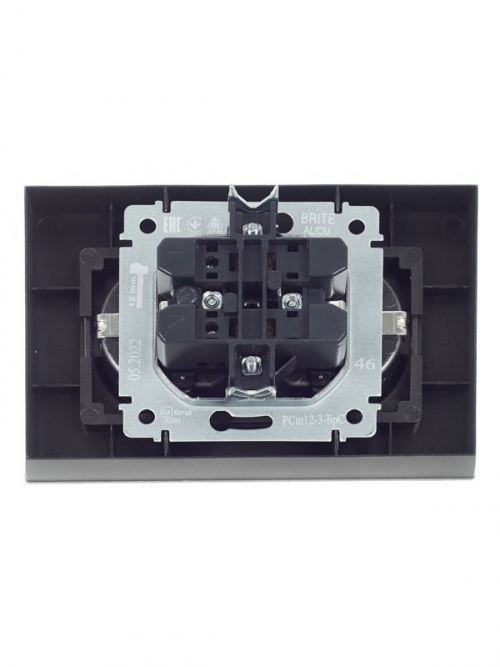 Розетка 2-м СП BRITE РСш12-3-БрС 16А в сборе с заземл. защ. шторки сталь IEK BR-R24-16-K46-F BR-R24-16-K46-F