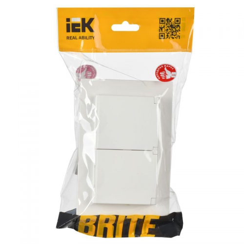 Розетка 2-м СП BRITE РСбш12-3-44-БрБ 16А в сборе IP44 с крышкой бел. IEK BR-R26-16-44-K01-F BR-R26-16-44-K01-F