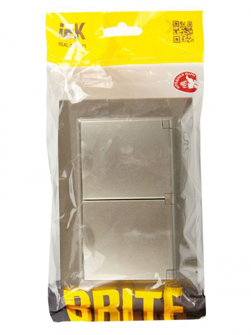 Розетка 2-м СП BRITE РСбш12-3-44-БрШ 16А в сборе IP44 с крышкой шампань IEK BR-R26-16-44-K37-F BR-R26-16-44-K37-F