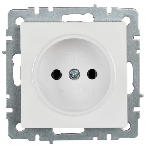 Розетка BRITE РС10-1-0-БрБ 10А без заземл. без защ. шторок бел. IEK BR-R10-10-K01 BR-R10-10-K01