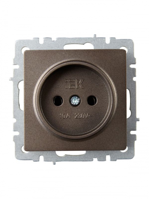 Розетка 1-м СП BRITE РС10-1-0-БрТБ 10А без заземл. без защ. шторок бронза IEK BR-R10-10-K45 BR-R10-10-K45