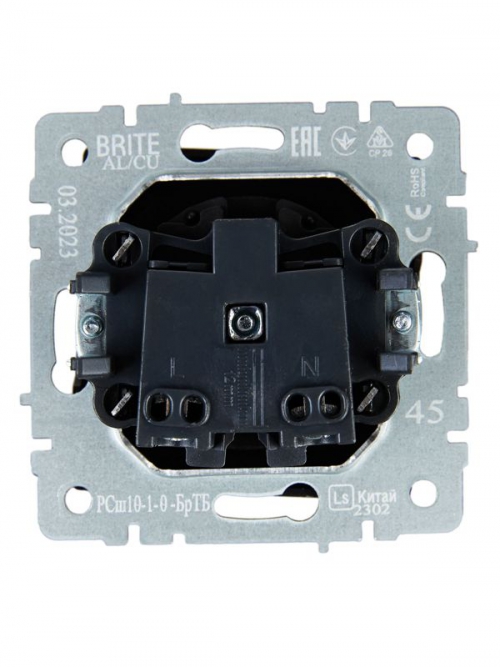 Розетка 1-м СП BRITE РС10-1-0-БрТБ 10А без заземл. без защ. шторок бронза IEK BR-R10-10-K45 BR-R10-10-K45