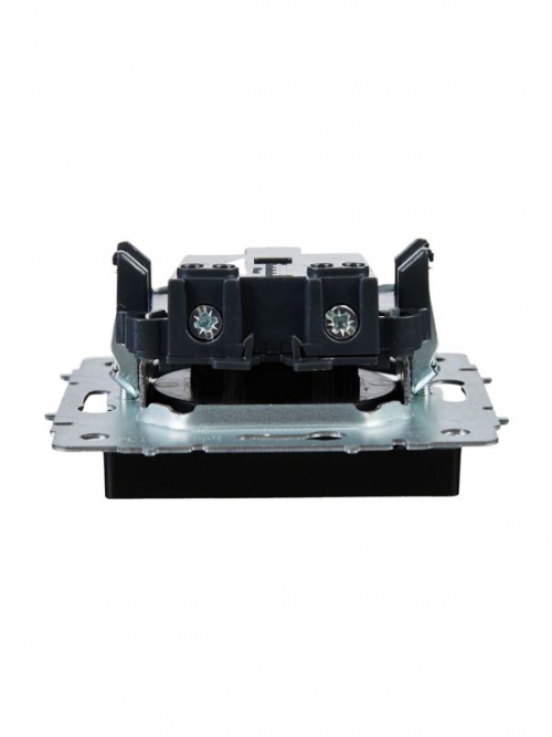 Розетка BRITE РС10-1-0-БрЧ 10А без заземл. без защ. шторок черн. IEK BR-R10-10-K02 BR-R10-10-K02