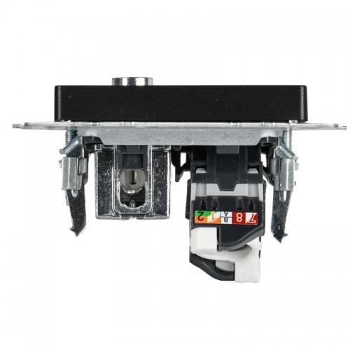 Розетка компьютерная + телевизионная 2-м Brite РТВ/РК12-БрЧ RJ45 кат.5E + TV черн. IEK BR-AK20-1-K02 BR-AK20-1-K02