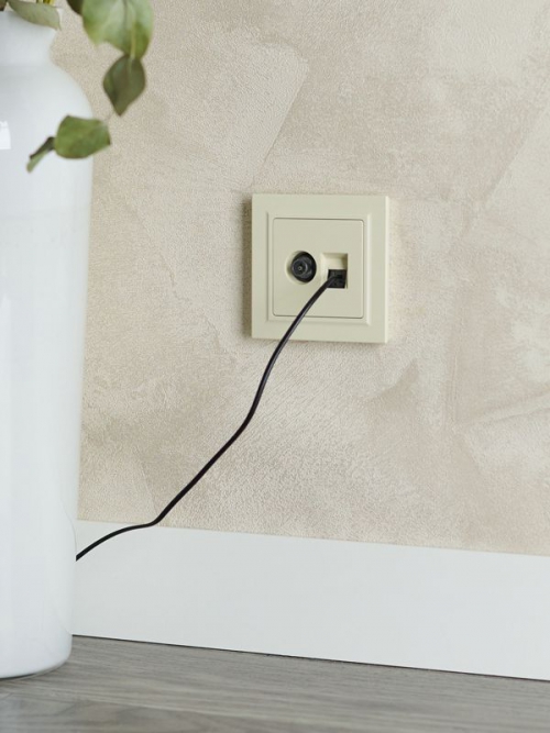 Розетка компьютерная + телевизионная 2-м Brite РТВ/РК12-БрКр RJ45 кат.5E + TV беж. IEK BR-AK20-1-K10 BR-AK20-1-K10