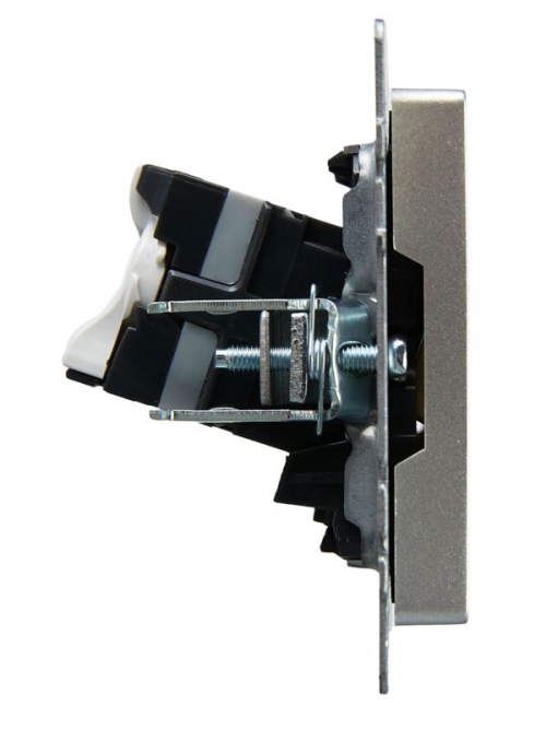 Розетка компьютерная двойная СП RJ45 кат.5E BRITE РК10-2-БрА алюм. IEK BR-K20-1-K47 BR-K20-1-K47