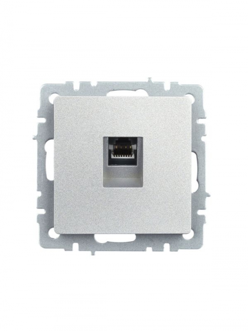 Розетка компьютерная СП RJ45 кат.5E BRITE РК10-БрА алюм. IEK BR-K10-1-K47 BR-K10-1-K47