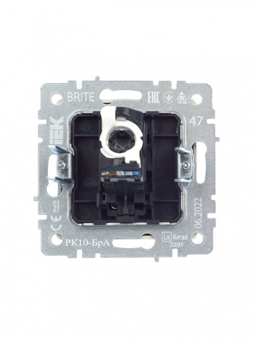 Розетка компьютерная СП RJ45 кат.5E BRITE РК10-БрА алюм. IEK BR-K10-1-K47 BR-K10-1-K47