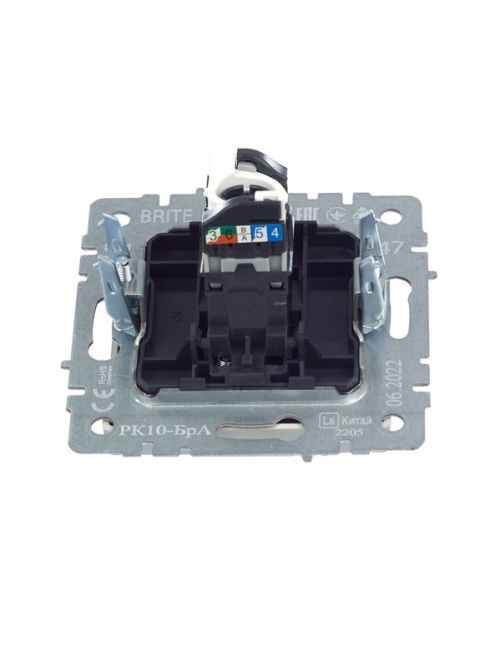 Розетка компьютерная СП RJ45 кат.5E BRITE РК10-БрА алюм. IEK BR-K10-1-K47 BR-K10-1-K47