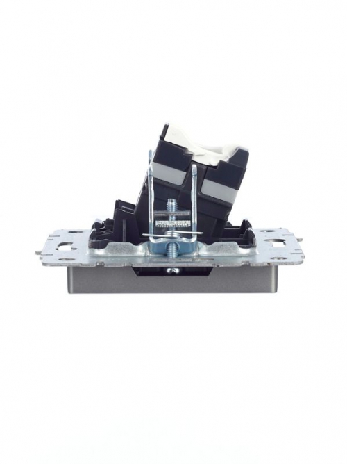 Розетка компьютерная СП RJ45 кат.5E BRITE РК10-БрС сталь IEK BR-K10-1-K46 BR-K10-1-K46