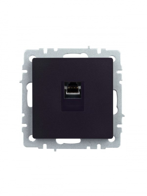 Розетка компьютерная СП RJ45 кат.5E BRITE РК10-БрЧ черн. IEK BR-K10-1-K02 BR-K10-1-K02