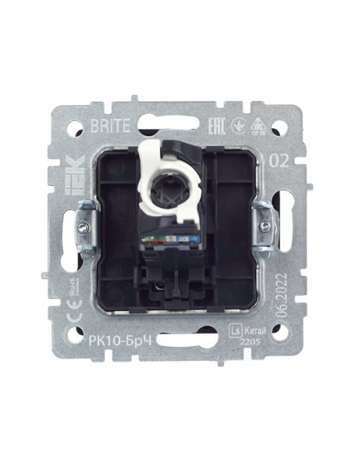 Розетка компьютерная СП RJ45 кат.5E BRITE РК10-БрЧ черн. IEK BR-K10-1-K02 BR-K10-1-K02
