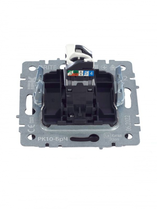 Розетка компьютерная СП RJ45 кат.5E BRITE РК10-БрЧ черн. IEK BR-K10-1-K02 BR-K10-1-K02