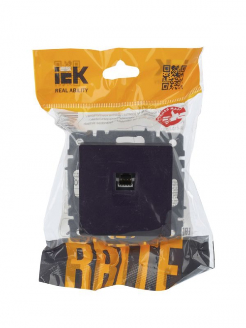 Розетка компьютерная СП RJ45 кат.5E BRITE РК10-БрЧ черн. IEK BR-K10-1-K02 BR-K10-1-K02
