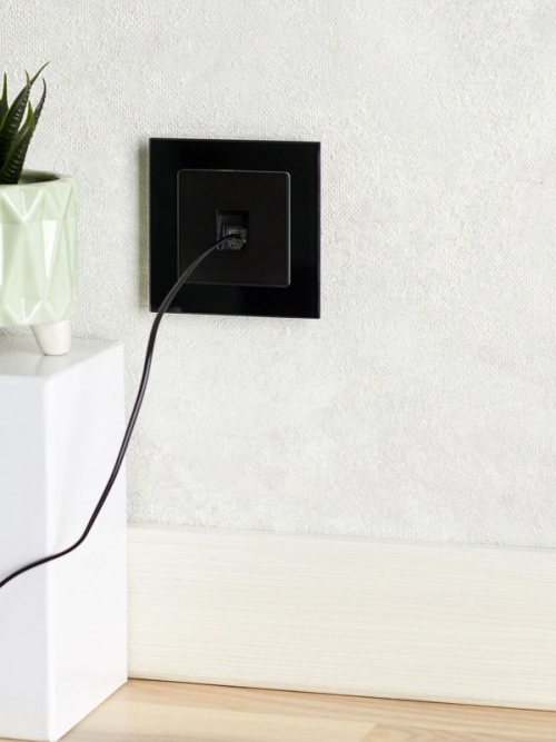 Розетка компьютерная СП RJ45 кат.5E BRITE РК10-БрЧ черн. IEK BR-K10-1-K02 BR-K10-1-K02