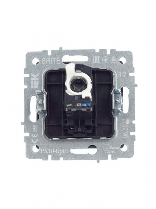 Розетка компьютерная СП RJ45 кат.5E BRITE РК10-БрШ шампань IEK BR-K10-1-K37 BR-K10-1-K37