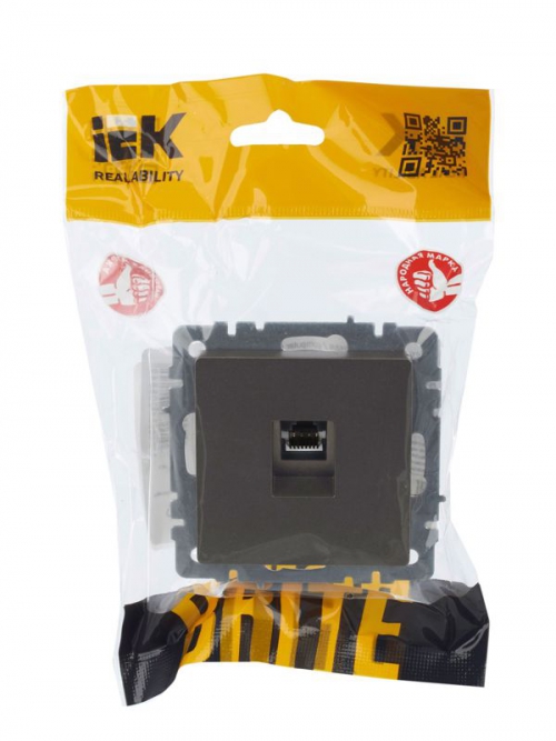 Розетка компьютерная СП RJ45 кат.5E BRITE РК10-БрШ шампань IEK BR-K10-1-K37 BR-K10-1-K37
