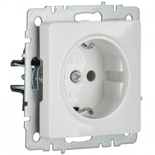 Розетка BRITE РС11-1-0-БрБ 16А с заземл. без защ. шторки бел. IEK BR-R11-16-K01 BR-R11-16-K01