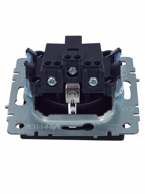 Розетка BRITE РС11-1-0-БрЧ 16А с заземл. без защ. шторки черн. IEK BR-R11-16-K02 BR-R11-16-K02