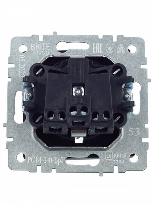 Розетка 1-м СП BRITE РС14-1-0-БрГ 16А с заземл. защ. шторки графит IEK BR-R14-16-K53 BR-R14-16-K53