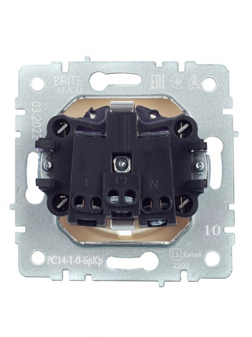 Розетка BRITE РС14-1-0-БрКр 16А с заземл. защ. шторки беж. IEK BR-R14-16-K10 BR-R14-16-K10