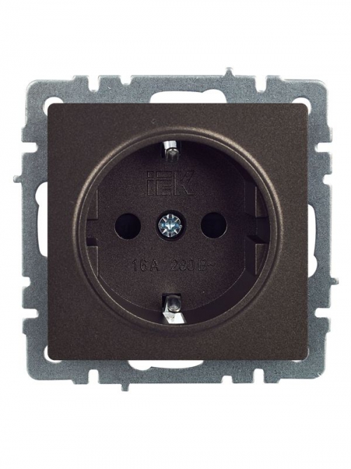 Розетка 1-м СП BRITE РС14-1-0-БрТБ 16А с заземл. защ. шторки бронза IEK BR-R14-16-K45 BR-R14-16-K45