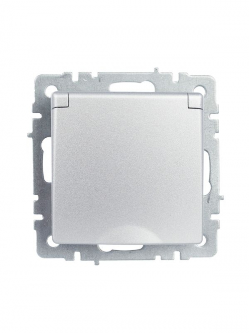 Розетка BRITE РСбш10-3-БрА 16А IP20 с заземл. защ. шторки с крышкой алюм. IEK BR-R16-16-K47 BR-R16-16-K47