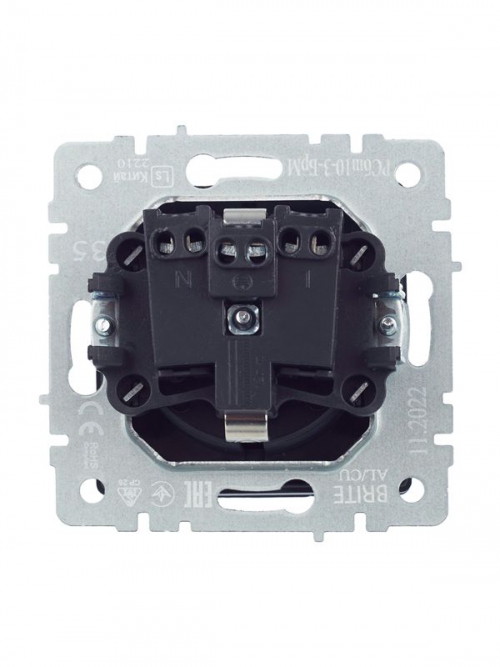 Розетка BRITE РСбш10-3-БрМ 16А IP20 с заземл. защ. шторки с крышкой маренго IEK BR-R16-16-K35 BR-R16-16-K35