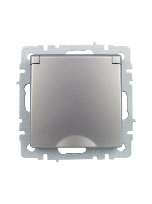 Розетка BRITE РСбш10-3-БрС 16А IP20 с заземл. защ. шторки с крышкой сталь IEK BR-R16-16-K46 BR-R16-16-K46