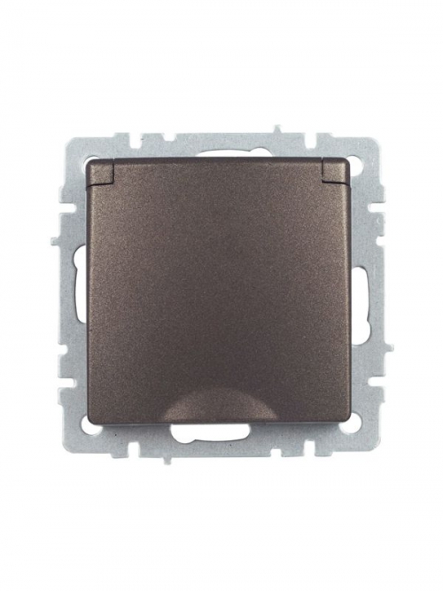 Розетка BRITE РСбш10-3-БрТБ 16А IP20 с заземл. защ. шторки с крышкой бронза IEK BR-R16-16-K45 BR-R16-16-K45