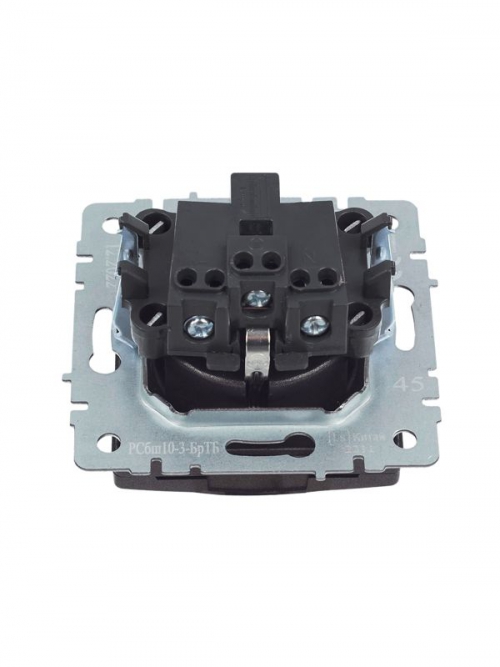 Розетка BRITE РСбш10-3-БрТБ 16А IP20 с заземл. защ. шторки с крышкой бронза IEK BR-R16-16-K45 BR-R16-16-K45