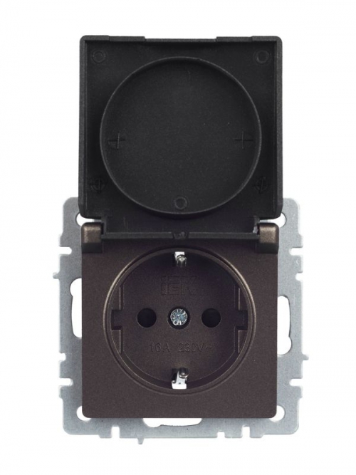 Розетка BRITE РСбш10-3-БрТБ 16А IP20 с заземл. защ. шторки с крышкой бронза IEK BR-R16-16-K45 BR-R16-16-K45