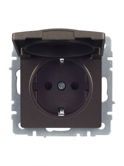 Розетка BRITE РСбш10-3-БрТБ 16А IP20 с заземл. защ. шторки с крышкой бронза IEK BR-R16-16-K45 BR-R16-16-K45