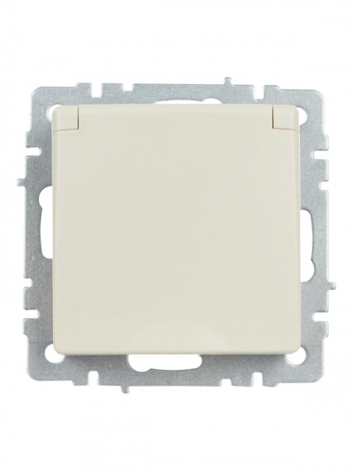 Розетка BRITE РСбш10-3-44-БрКр 16А IP44 с заземл. защ. шторки с крышкой беж. IEK BR-R16-16-44-K10 BR-R16-16-44-K10