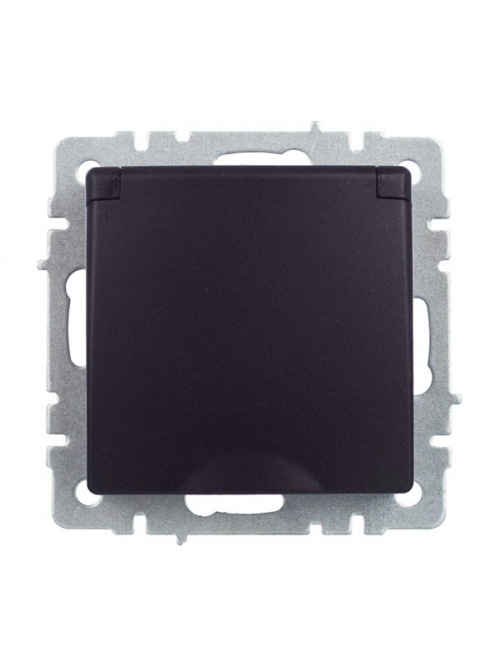 Розетка BRITE РСбш10-3-44-БрЧ 16А IP44 с заземл. защ. шторки с крышкой черн. IEK BR-R16-16-44-K02 BR-R16-16-44-K02