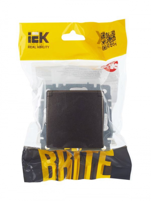 Розетка BRITE РСбш10-3-44-БрТБ 16А IP44 с заземл. защ. шторки с крышкой бронза IEK BR-R16-16-44-K45 BR-R16-16-44-K45
