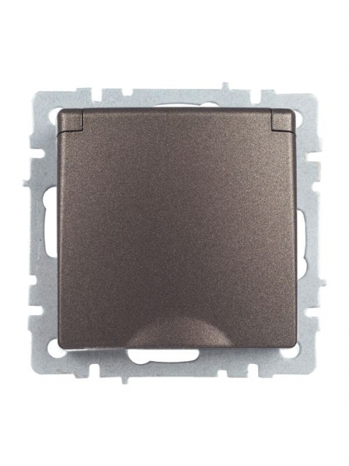 Розетка BRITE РСбш10-3-44-БрТБ 16А IP44 с заземл. защ. шторки с крышкой бронза IEK BR-R16-16-44-K45 BR-R16-16-44-K45